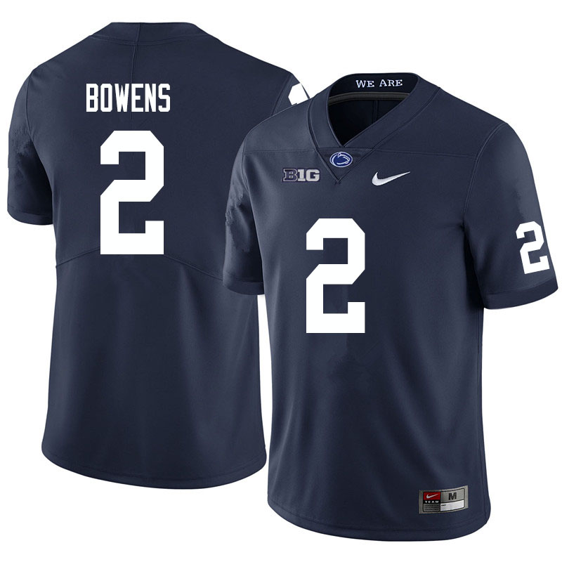 NCAA Nike Men's Penn State Nittany Lions Micah Bowens #2 College Football Authentic Navy Stitched Jersey PYE7898MM